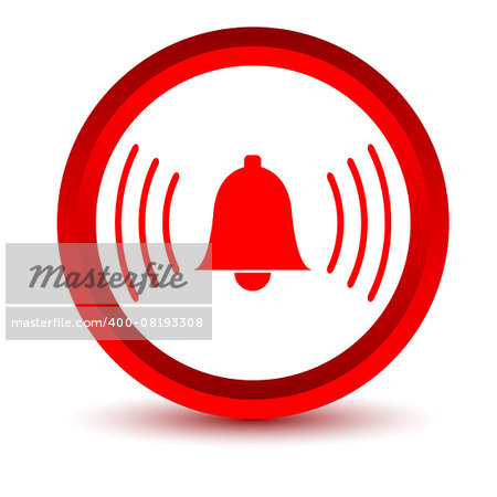 Red alarmclock icon on a white background. Vector illustration