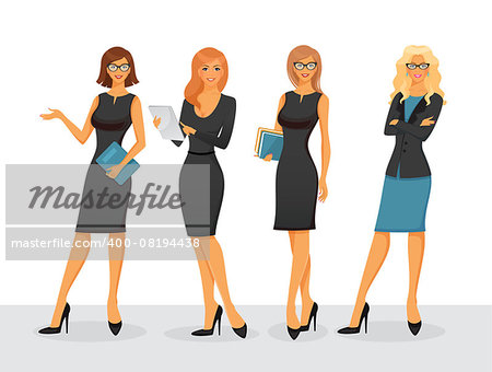 Vector illustration of Businesswoman in various poses