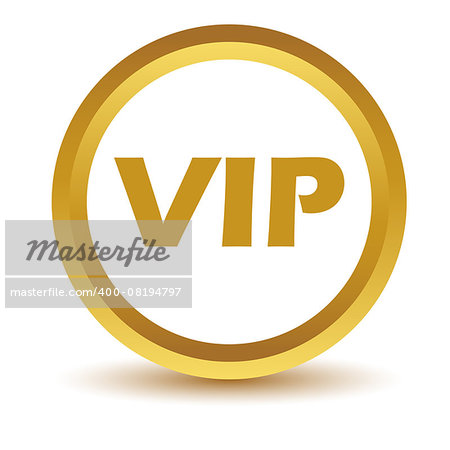 Gold vip icon on a white background. Vector illustration