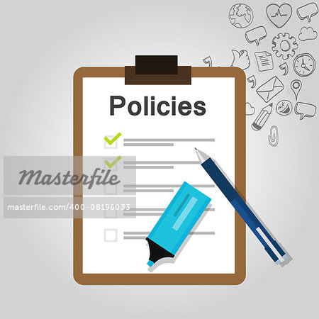policies regulation concept list document company clipboard vector