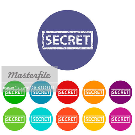 Secret web flat icon in different colors. Vector Illustration