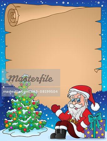 Parchment with Christmas thematics 1 - eps10 vector illustration.