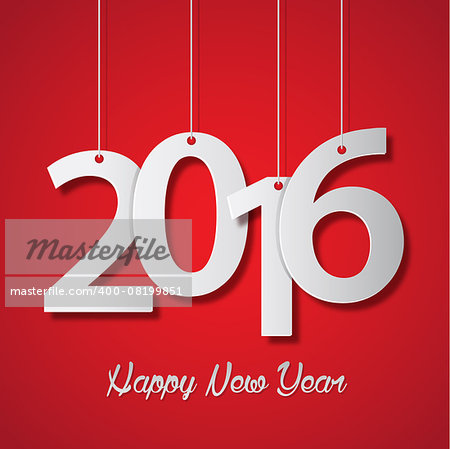 Happy new year 2016 creative greeting card design