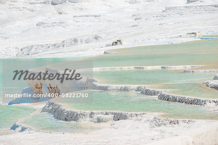 beautiful travertine with water in Pamukkale, Turkey