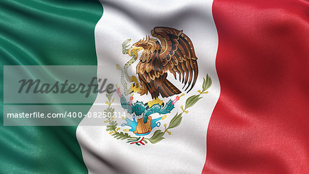 Beautiful flag of Mexico waving in the wind
