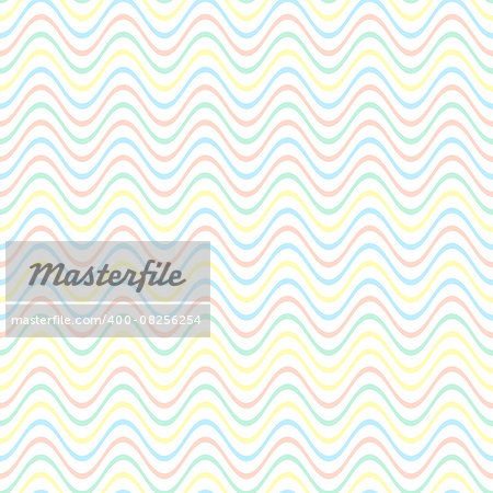 Colorful pastel vector simple seamless wavy line pattern
