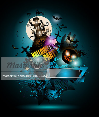 Halloween Night Event Flyer Party template with Space for text. Ideal For Horror themed parties, Clubs Posters, Music events and Discotheque flyers.