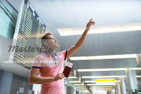 Young man at the airport