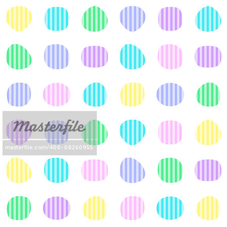Colorful vector seamless pattern with striped round shapes