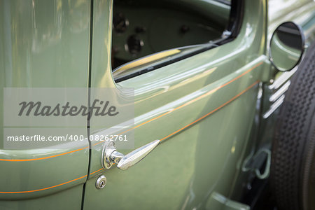Detail Abstract of Beautiful Vintage Car Door and Handle.