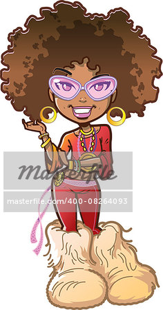 Funky Woman From the Seventies with Big Afro