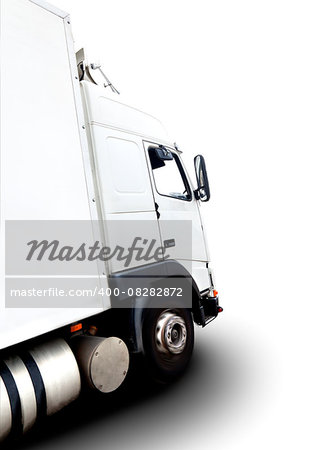 Truck isolated over white background .Transport of commodity