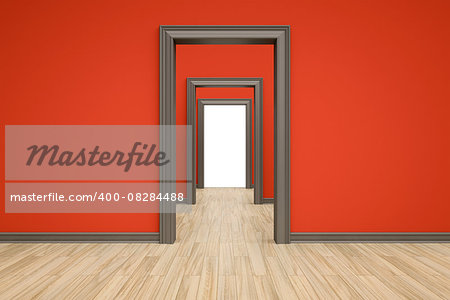 An image of some rooms with a wooden floor