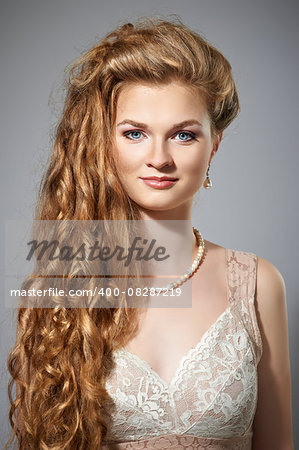 Portrait of beautiful long haired blonde woman