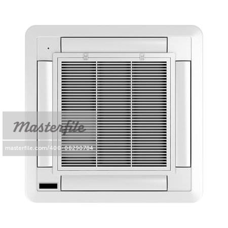 Ceiling mounted air conditioner isolated on white background