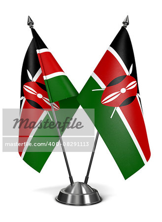 Kenya - Miniature Flags Isolated on White Background.