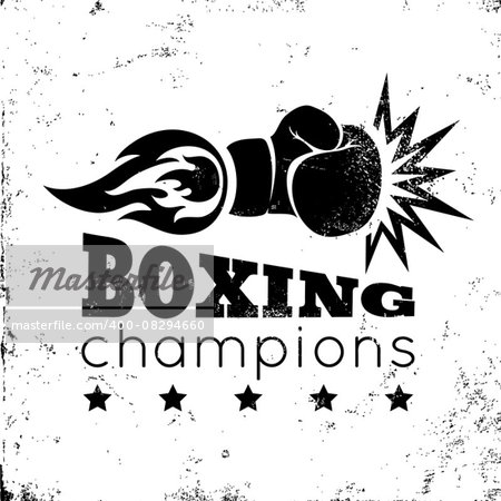 Vintage logo for a boxing on grunge background