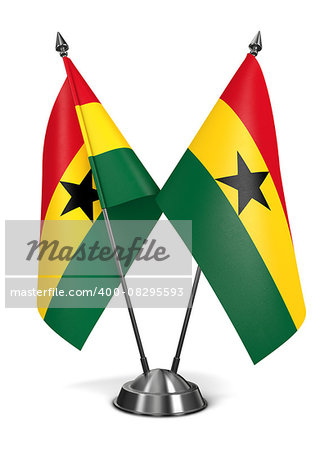 Ghana - Miniature Flags Isolated on White Background.