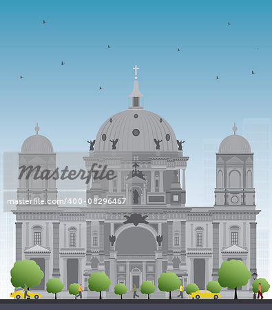 Berlin Cathedral in Berlin, Germany. Vector Illustration