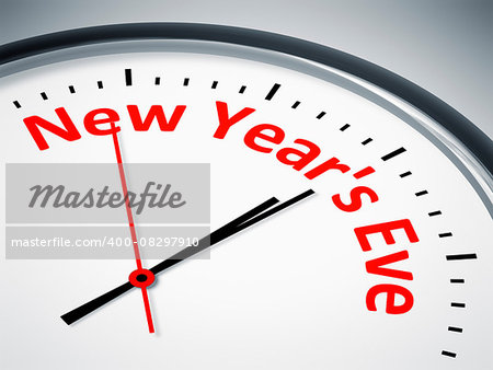 An image of a nice clock with the text new year´s eve