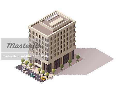 Isometric icon representing apartment building