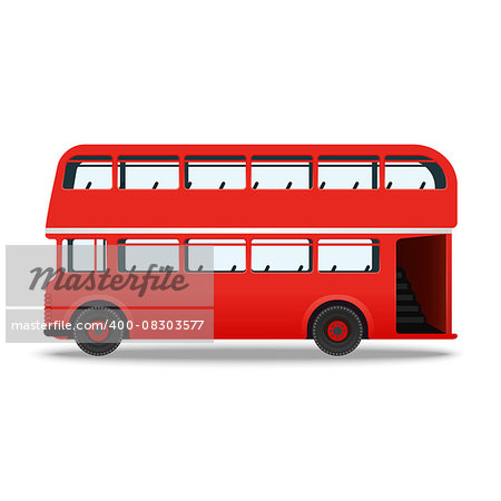 London red bus vector illustration isolated on white background