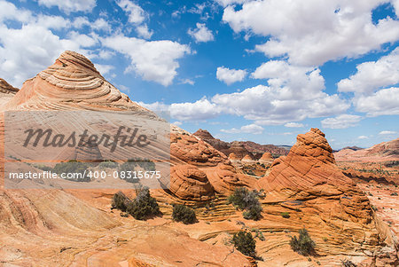 Vivid sandstone formation in Coyote Buttes North. These formations could be seen in Paria Canyon-Vermilion Cliffs Wilderness between the towns of Kanab, Utah and Page, Arizona. USA