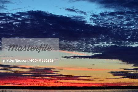 Gentle sunset sky landscape in pastel colours