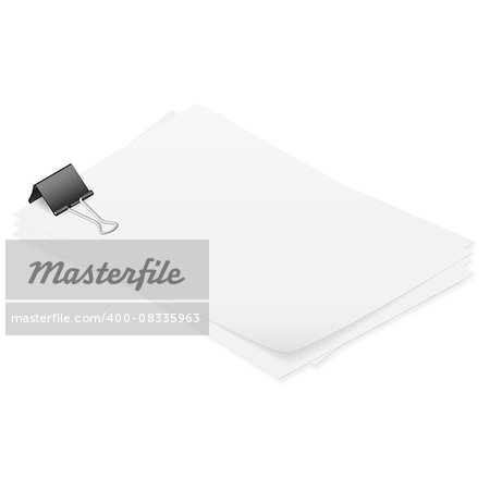 Stack of papers held together smoothly isometric detailed set vector graphic illustration