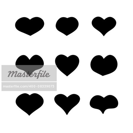 Vector main heart shapes set. Abstract design elements