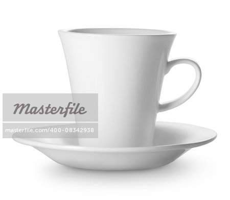 Cup on saucer isolated on a white background