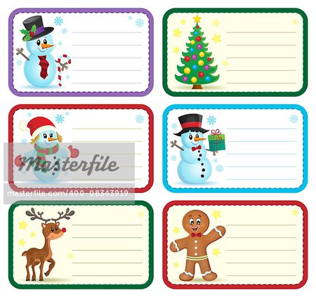 Christmas name tags collection 1 - eps10 vector illustration.