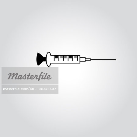 Vector illustration of a medical syringe on a white background