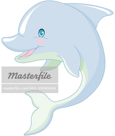Illustration of cute swimming Dolphin