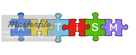 Handdrawn Autism puzzle concept isolated on white.