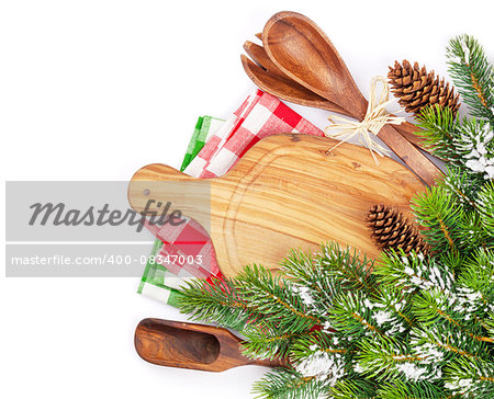 Christmas food cooking. Isolated on white background