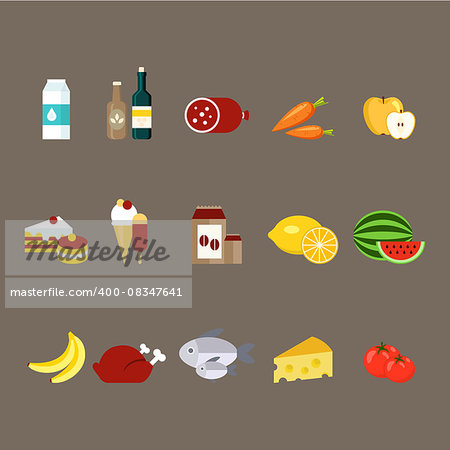 Daily Products Set. Vector Illustration Collection. Products from the supermarket