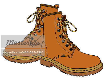 Hand drawing of light leather boots