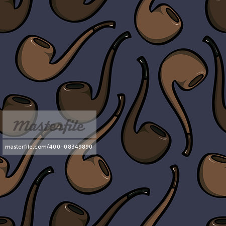 Seamless background with tabacco pipes. vector illustration.