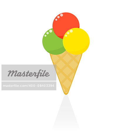 Vector illustration of ice cream cone icon