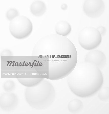 Abstract white realistic sphere background. Vector illustration
