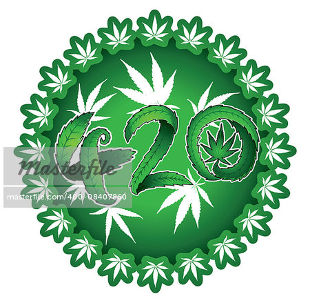 Green marijuana cannabis leaf 420 text vector illustration