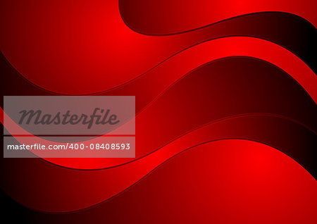 Dark red waves corporate design. Vector background