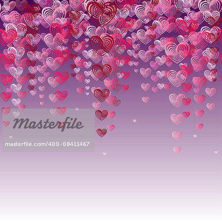 stylized pink hearts - love symbol, vector  background