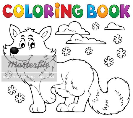 Coloring book polar fox theme 1 - eps10 vector illustration.
