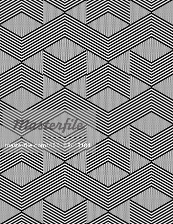 Seamless geometric texture. Diamonds, triangles  and zigzag pattern. Vector art.