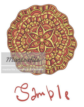 Ethnic floral boho card with place for text. Vector color illustration