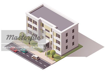 Isometric icon representing city building