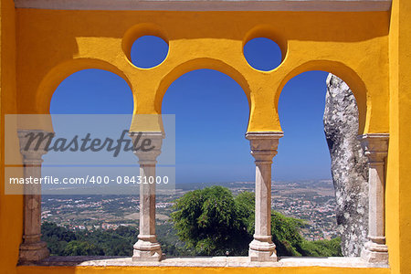View from the Pena National palace in Sintra, Portugal.