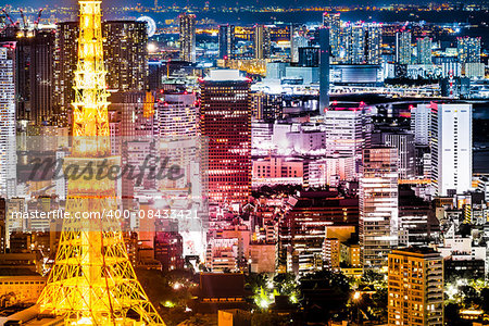 Tokyo tower night view from Roppongi hills